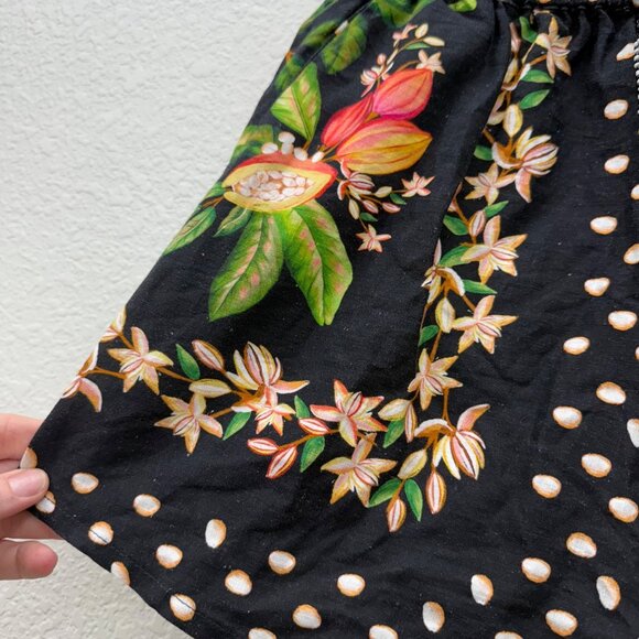 Farm Rio Cocoa Paradise Black Floral Hi Rise Shorts 300575 Womens size Small - Picture 4 of 12